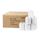 Thermal Cash Register Rolls 3-1/8" X 200', Box of 50